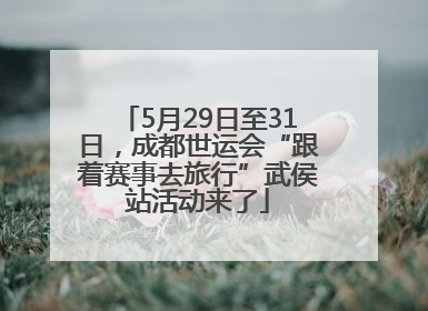 5月29日至31日，成都世运会“跟着赛事去旅行”武侯站活动来了