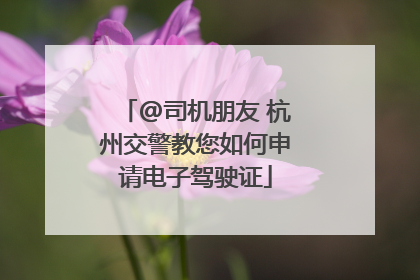 @司机朋友 杭州交警教您如何申请电子驾驶证