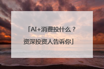 AI+消费投什么？资深投资人告诉你